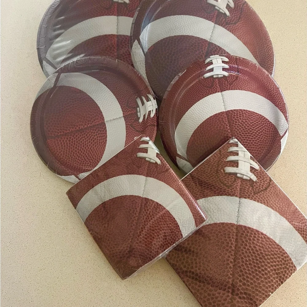 Football Party Plates and Napkins Set